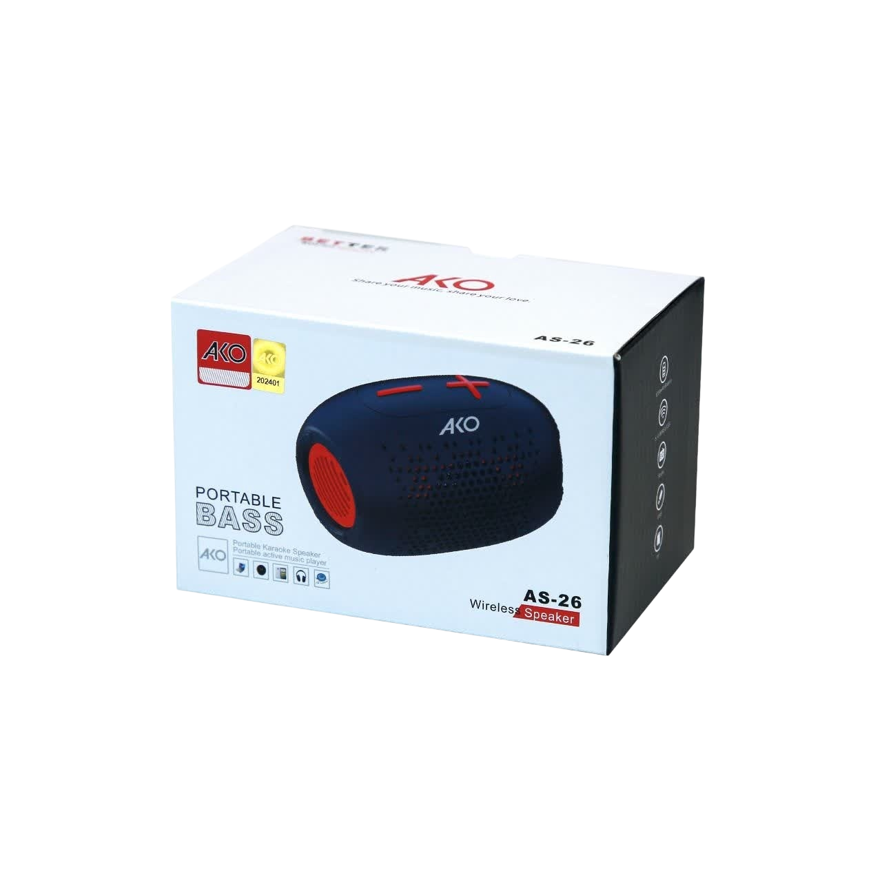 اسپیکر بلوتوثی قابل حمل آکو مدل AS-26